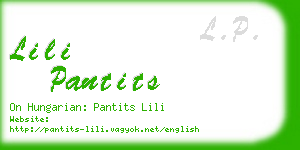 lili pantits business card